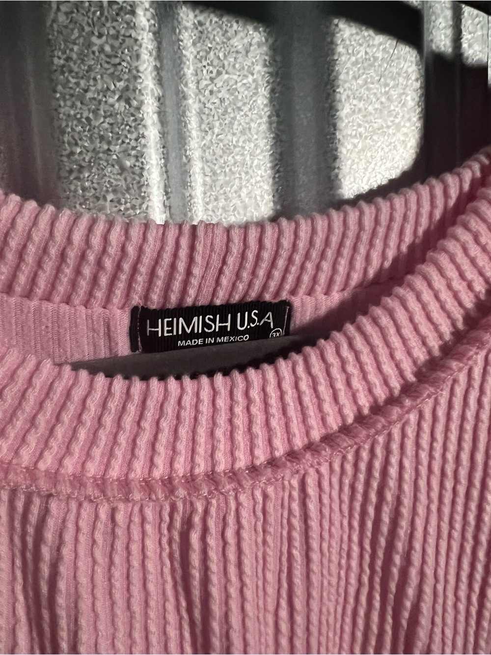 HEIMISH USA Pink Ribbed Sleeveless Tank NWOT. 3X - Picture 2 of 4